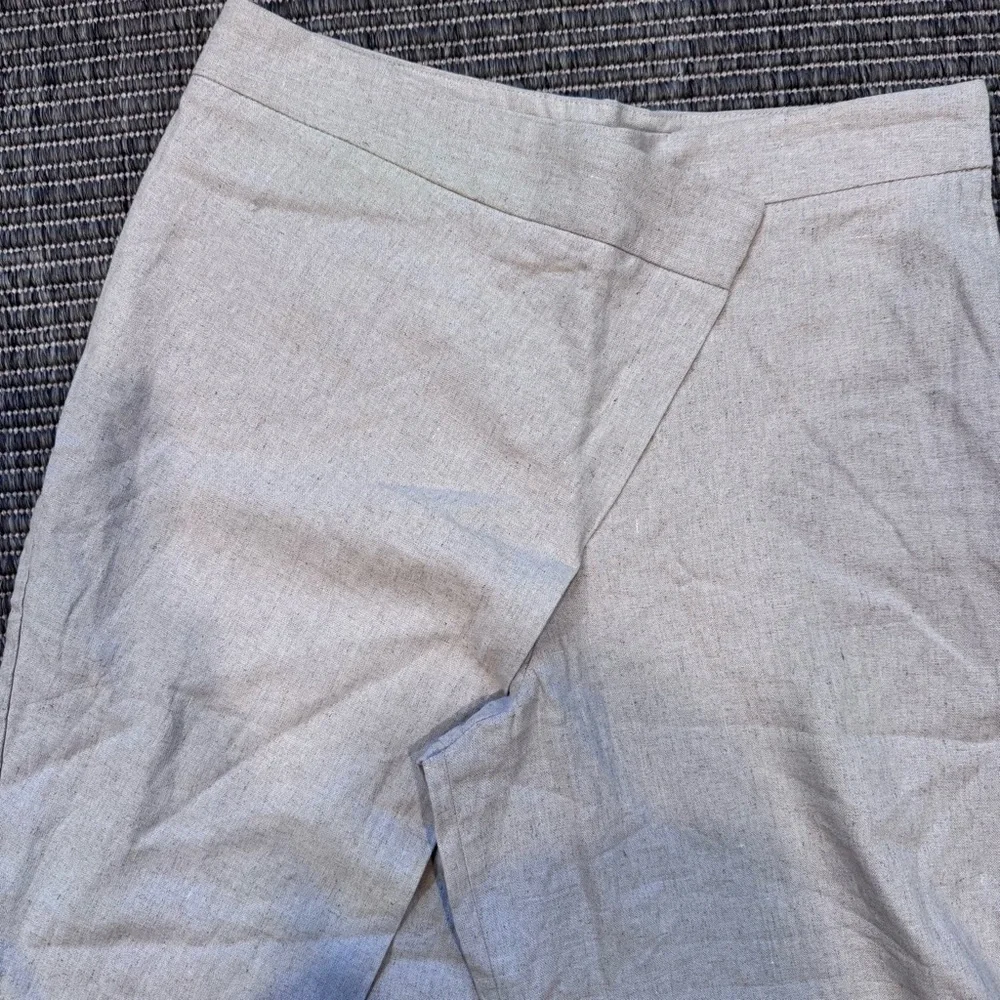 Zara Women Linen-Blend Pareo Trousers